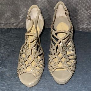 Nude colored Gianni Bini Heels with Rhinestones